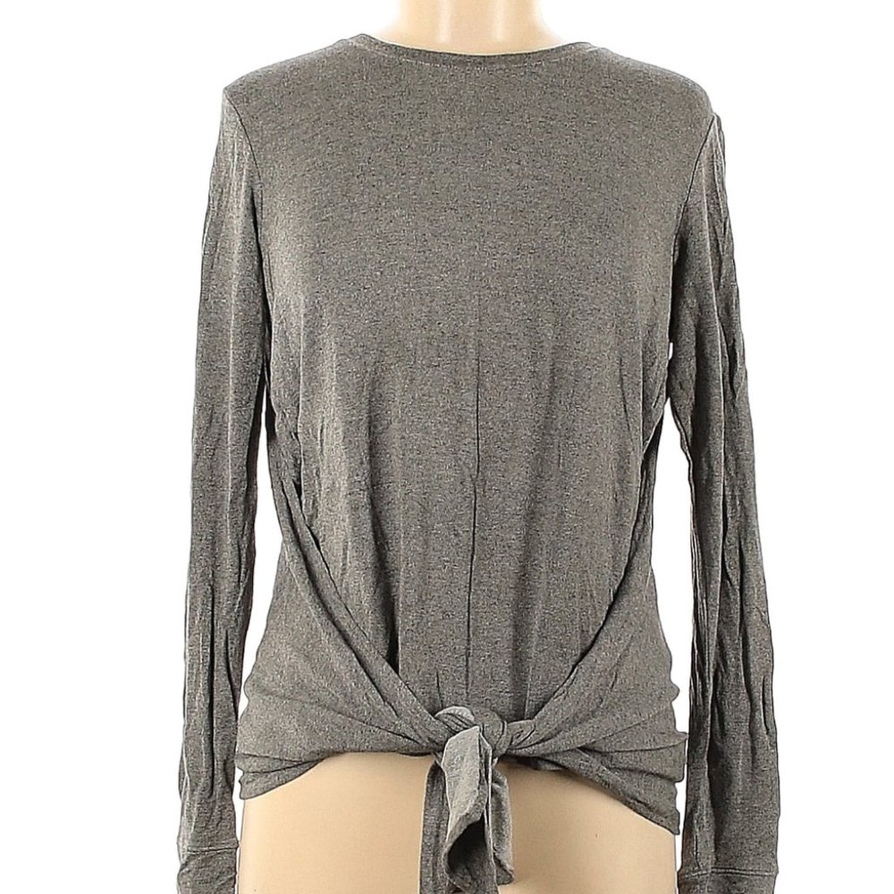 Club Monaco Sweater Size Medium Gray With Tie Wrap